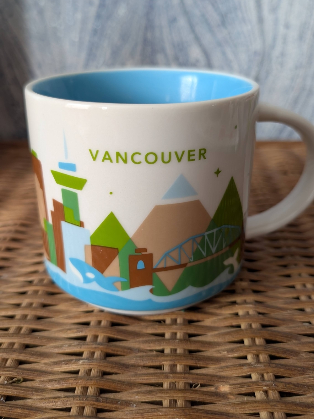 Starbucks YOU ARE HERE Vancouver Mug — White with Blue Interior
